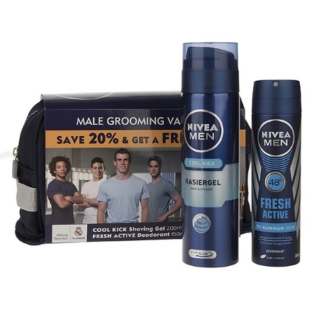 ست ژل اصلاح مدل Cool Kick حجم 200 میلی لیتر و اسپری مردانه نیوآ مدل Fresh Active حجم 150 میلی لیتر