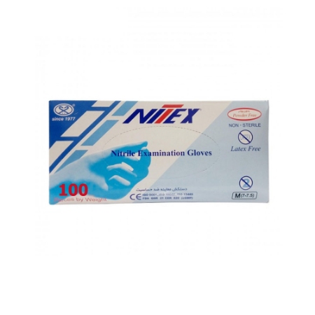 دستکش معاینه غیر استریل بدون پودر نیتکس صد تایی