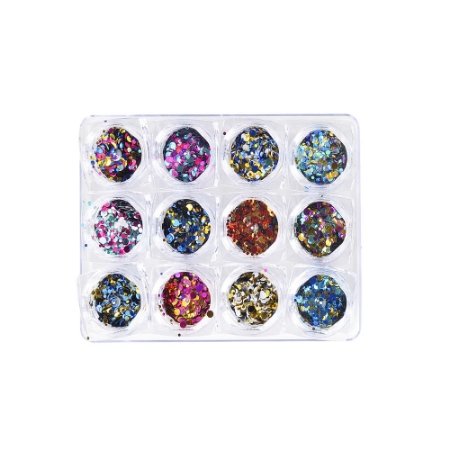 تصویر  دیزاین ناخن هرلیچ مدل پولکی اشکی