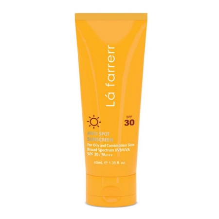 کرم ضد آفتاب ضد لک لافارر مخصوص پوست چرب بی رنگ SPF30 حجم 40 میلی لیتر