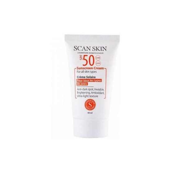 کرم ضد آفتاب بی رنگ  اسکن اسکین اس پی اف 50 مخصوص پوست خشک 