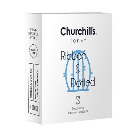  كاندوم چرچيلز مدل خاردار تاخيري دبل روان كننده وانيل بسته 3 عددی