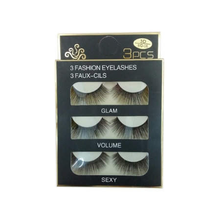 مژه سه جفتی جعبه مشکی شماره MD06