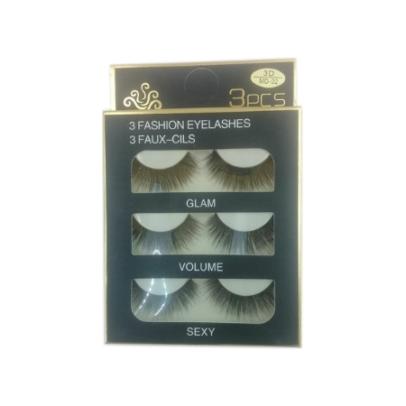 مژه سه جفتی جعبه مشکی شماره MD02