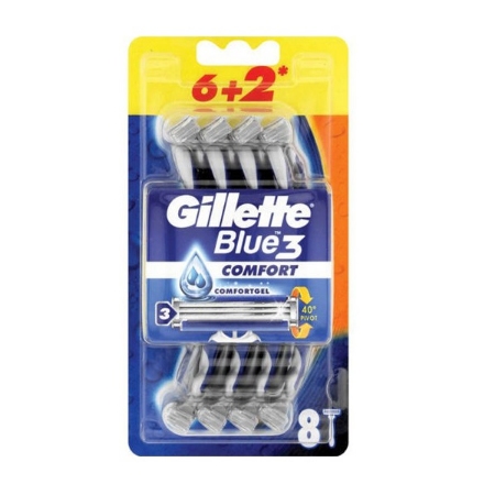 خود تراش ژیلت مدل بلو تری کامفورت 8 عددی