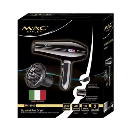 سشوار فوق حرفه ای مک استایلر مدل MAC-6900 توان 2600 وات
