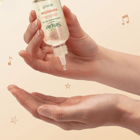 سرم ضد آفتاب و جوانساز قطره چکانی سیمپل SPF 30 حجم 50 میلی لیتر