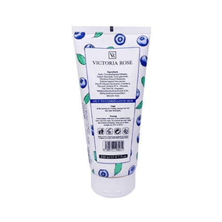 ژل شستشوی صورت عصاره بلوبری ویکتوریا رز مناسب پوست چرب