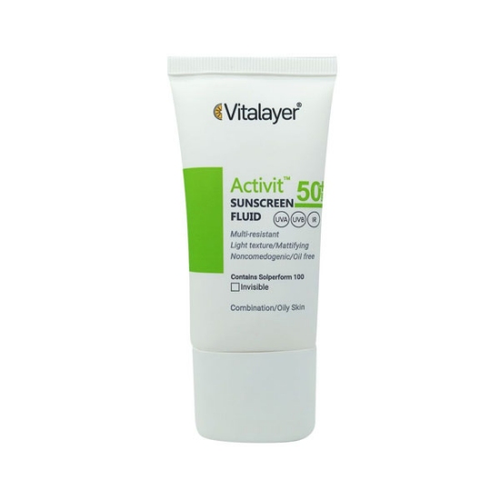 فلوئید ضد آفتاب بی رنگ ویتالیر مدل اکتی ویت