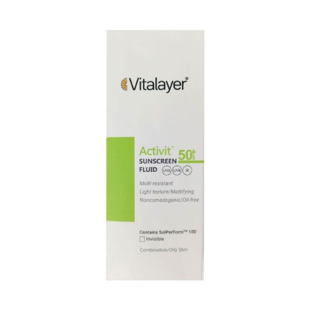 فلوئید ضد آفتاب بی رنگ ویتالیر مدل اکتی ویت
