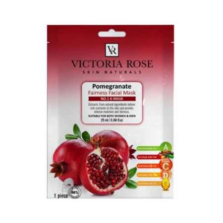ماسک ورقه ای صورت انار ویکتوریا رز وزن 25 گرم 