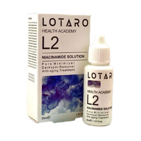 محلول ضد لک و جوش نیاسینامید ال2 لوتارو حجم 30 میلی لیتر